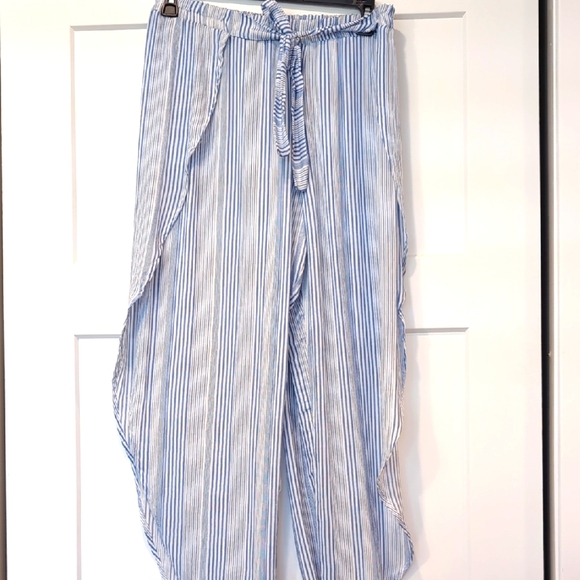J Valdi Beach Pants White/Blue Stripe L NWT - Picture 1 of 7